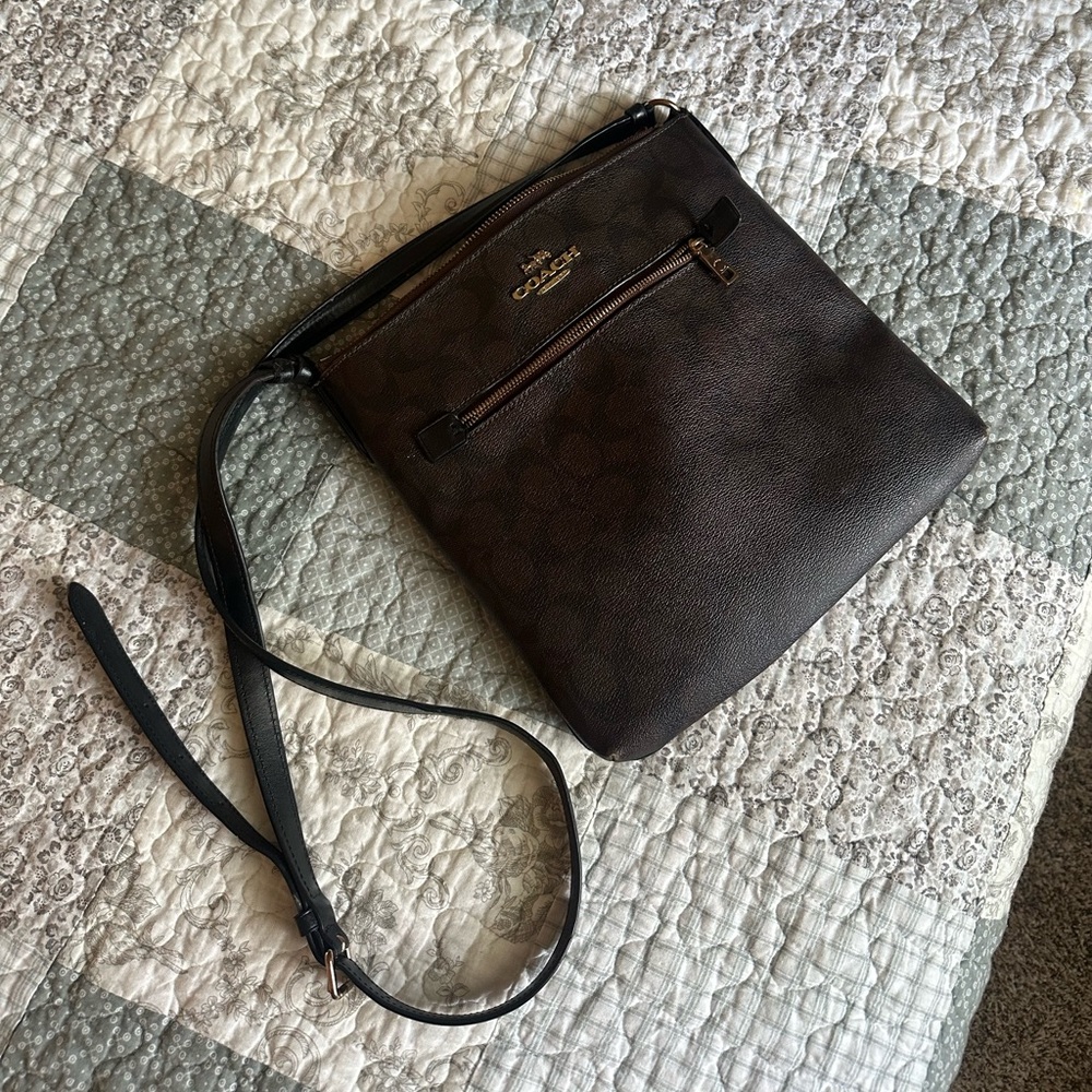 Coach Dark Brown Mini “Rowan” C1554 Crossbody Bag - Dark Brown